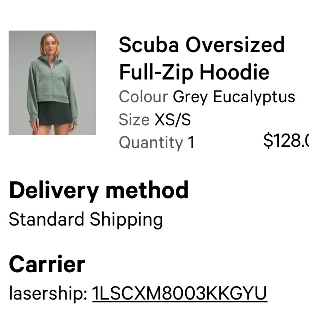 lululemon athletica Scuba Oversized Full-Zip Hoodie - Grey Eucalyptus